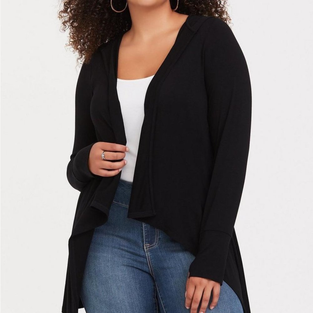 Torrid Super Soft Knits Black Open Front Cardigan